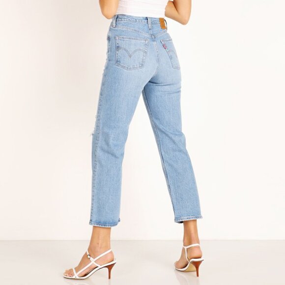 Levi's Women's Ribcage Straight Light Wash Ankle Jeans - Size 27 - Picture 2 of 14